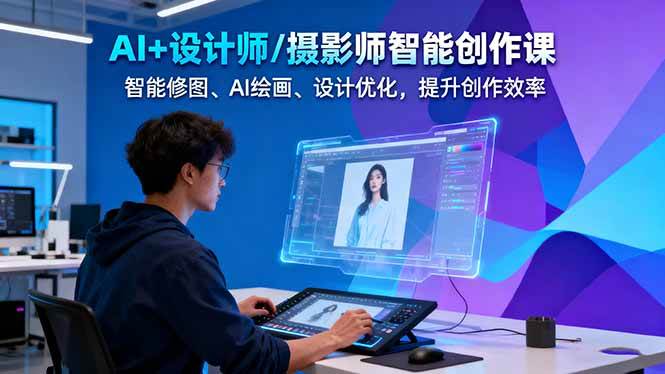AI+设计师/摄影师智能创作课：智能修图、AI绘画、设计优化，提升创作效率-云创网