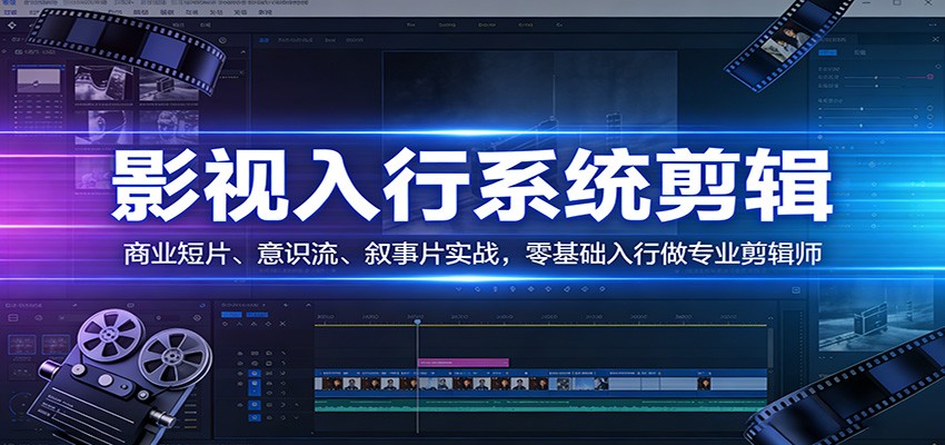 影视系统剪辑，商业短片、意识流、叙事片实战，零基础入行做专业剪辑师-云创网