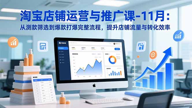 淘宝店铺运营与推广课-11月：从测款筛选到爆款打爆完整流程，提升店铺流量与转化效率-云创网