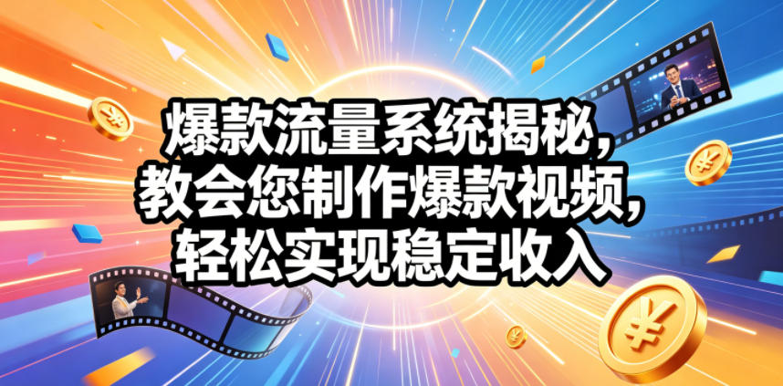 爆款流量系统揭秘，教会您制作爆款视频，轻松实现稳定收入【原创双语字幕】-云创网
