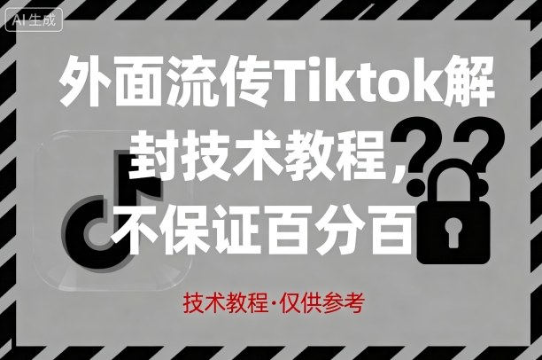 外面流传Tiktok解封技术教程，不保证百分百，具体自测-云创网