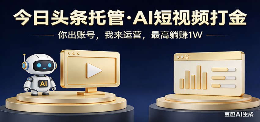 头条号AI托管，我提供作品，你提供账号，每天5分钟发布，小白躺赚3000+-云创网