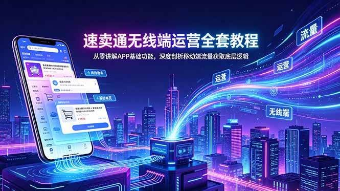 （18904期）速卖通无线端运营全套教程，从零讲解APP基础功能，深度剖析移动端流量获取底层逻辑-云创网