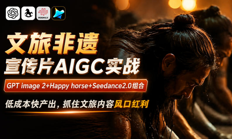 文旅非遗宣传片AIGC实战，GPT image 2+Happy horse+Seedance2.0组合，低成本快产出，抓住文旅内容风口红利-云创网