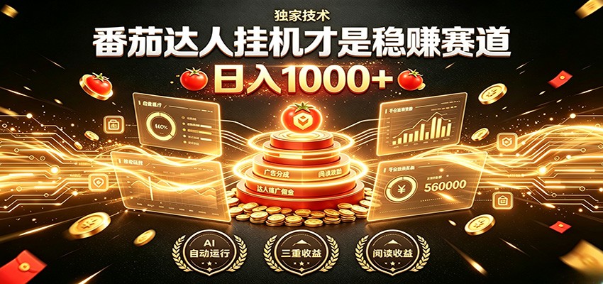 别再瞎找副业！番茄达人挂机才是稳赚赛道 日入1000+-云创网