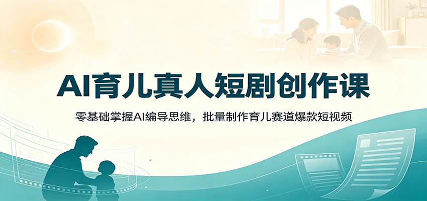 AI育儿真人短剧创作课：零基础掌握AI编导思维，批量制作育儿赛道爆款短视频-云创网
