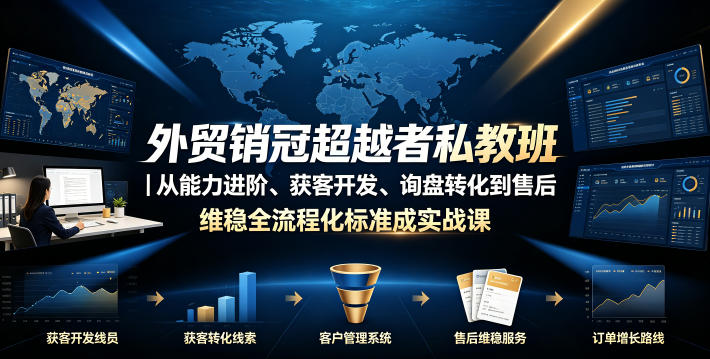 外贸销冠超越者私教班｜从能力进阶、获客开发、询盘转化到售后维稳全流程标准化成交实战课-云创网
