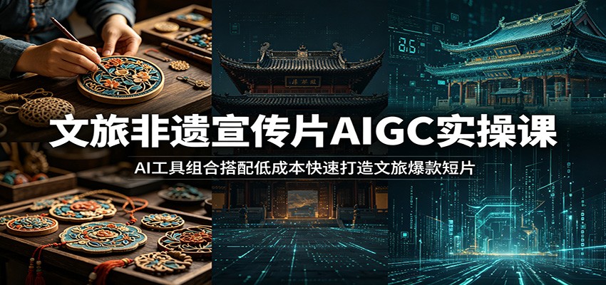 文旅非遗宣传片AIGC实操课：AI工具组合搭配低成本快速打造文旅爆款短片-云创网