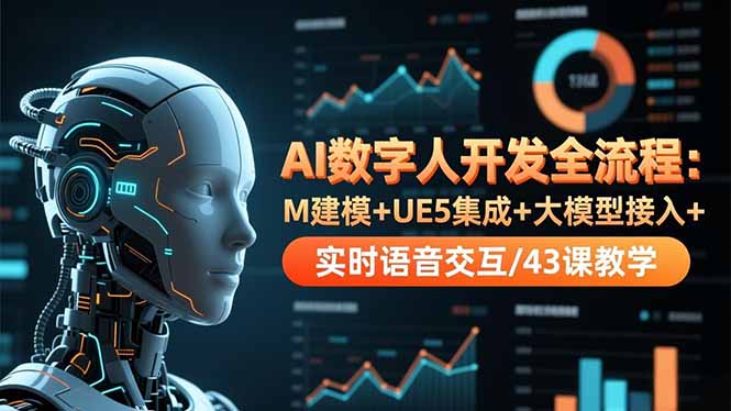 AI数字人开发全流程：M建模+UE5集成+大模型接入+实时语音交互/43课教学-云创网