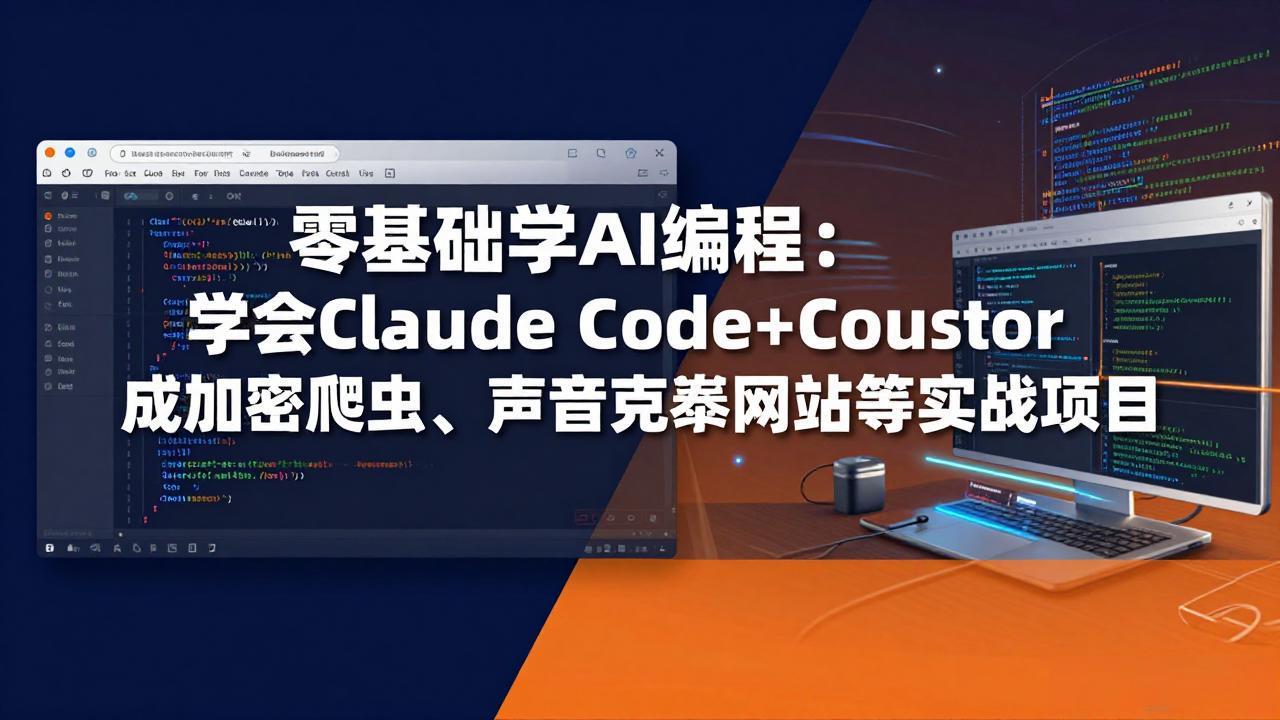 零基础学AI编程：学会Claude Code+Cursor完成加密爬虫、声音克隆网站等实战项目-云创网