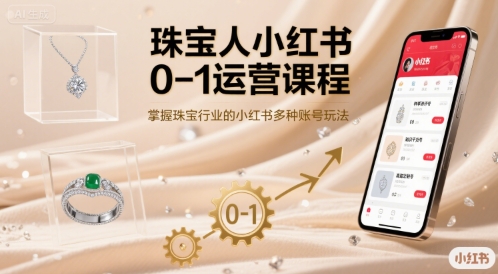 珠宝人小红书0-1运营课程，掌握珠宝行业的小红书多种账号玩法-云创网