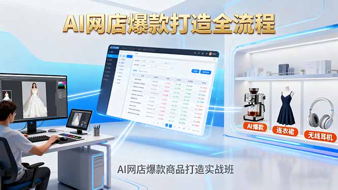 AI网店爆款商品打造实战班：AI技术实现商品图智能处理，快速搭建AI网店-云创网