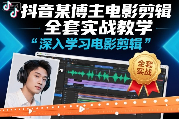 抖音某博主电影剪辑全套实战教学，深入学习电影剪辑-云创网