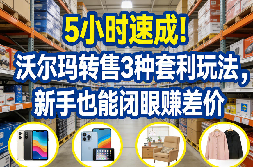 5小时速成！沃尔玛转售3种套利玩法，新手也能闭眼賺差价-云创网