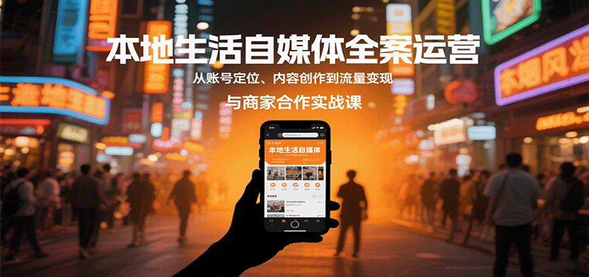 本地生活自媒体全案运营，从账号定位、内容创作到流量变现与商家合作实战课-云创网