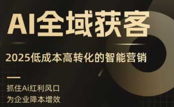 AI全域获客实训营，2025低成本高转化的智能营销，精准找客，高效营销-云创网