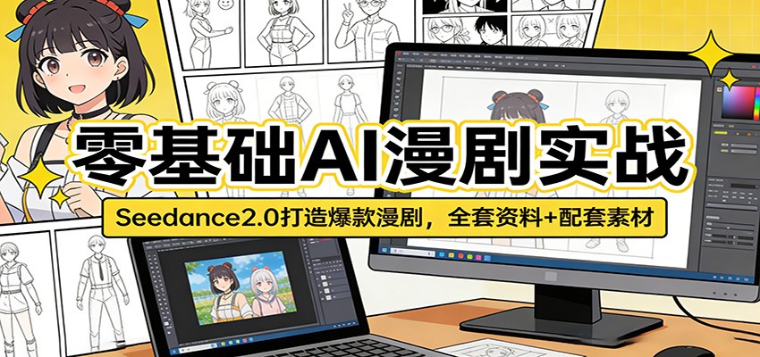 零基础AI漫剧实战：Seedance2.0打造爆款漫剧，全套资料+配套素材-云创网