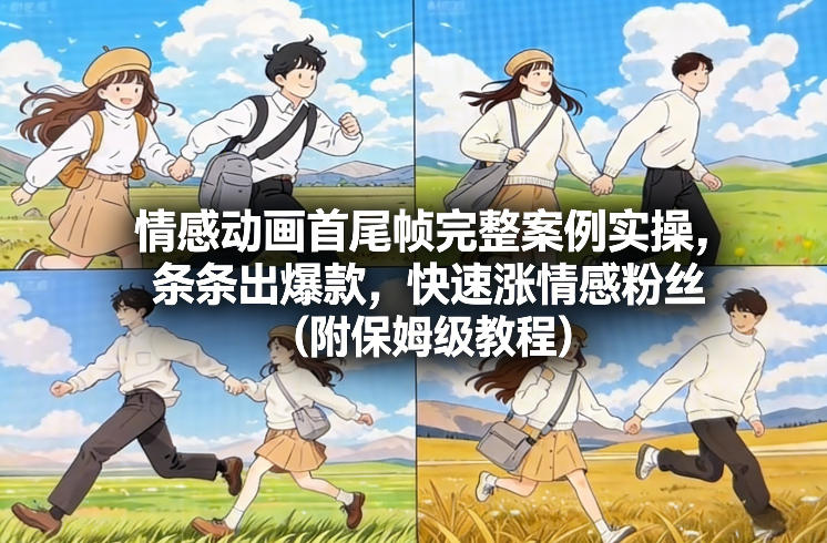 情感动画首尾帧完整案例实操，条条出爆款，快速涨情感粉丝(附保姆级教程)-云创网