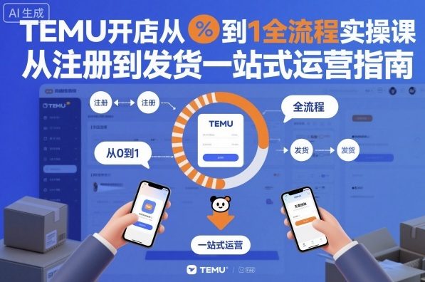 TEMU开店从0到1全流程实操课，从注册到发货一站式运营指南-云创网