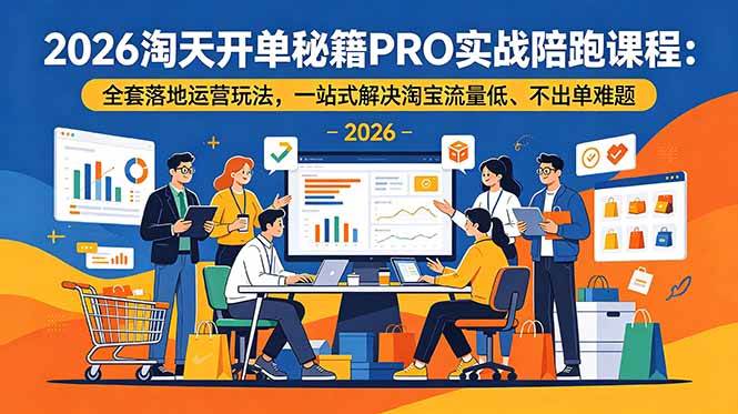 （19579期）2026淘天开单秘籍PRO实战陪跑课程-更新：全套落地运营玩法，一站式解决淘宝流量低、不出单难题-云创网