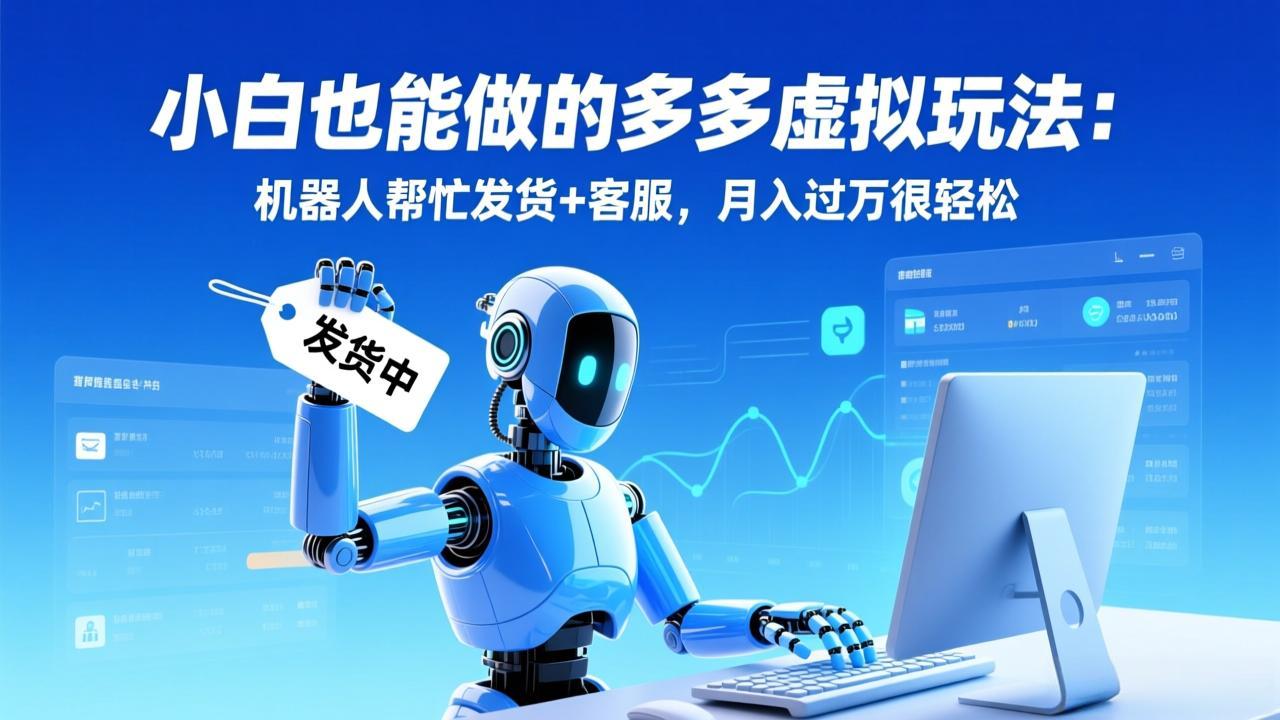 小白也能做的多多虚拟玩法：机器人帮忙发货+客服，月入过万很轻松-云创网