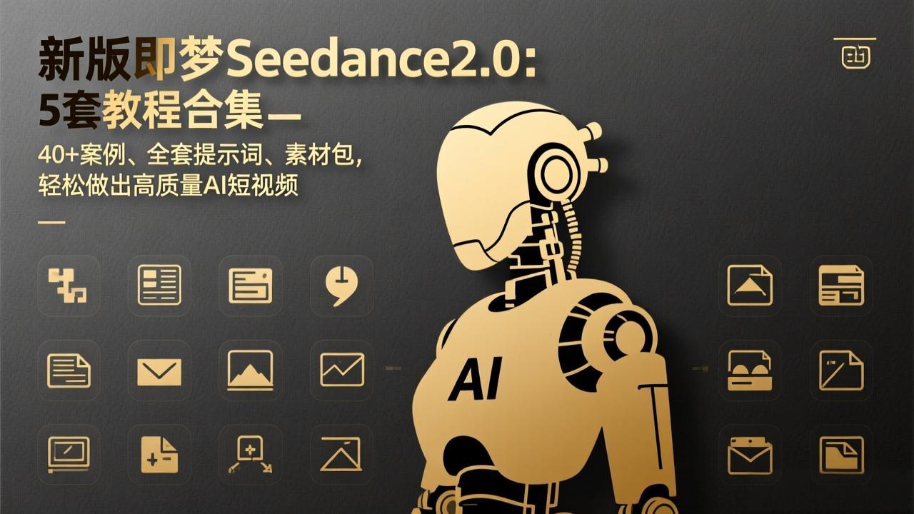 新版即梦Seedance2.0：5套教程合集，40+案例、全套提示词、素材包，轻松做出高质量AI短视频-云创网