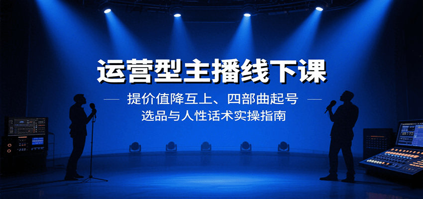 运营型主播线下课：提价值降互上、四部曲起号、选品与人性话术实操指南-云创网