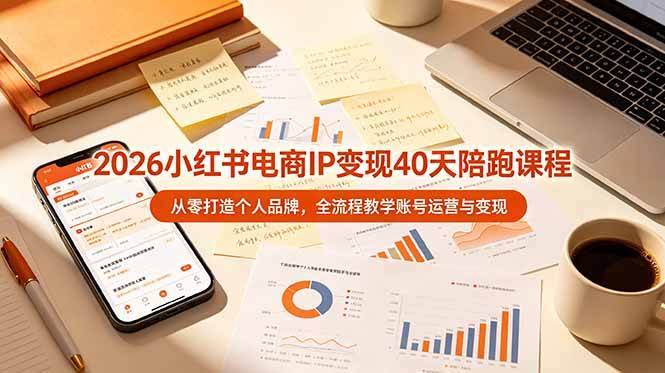 （19103期）2026小红书电商IP变现40天陪跑课程-11期，从零打造个人品牌，全流程教学账号运营与变现-云创网