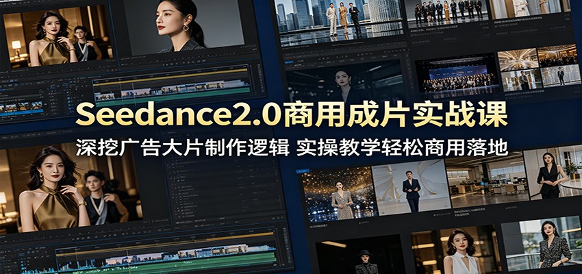 Seedance2.0商用成片实战课：深挖广告大片制作逻辑，实操教学轻松商用落地-云创网