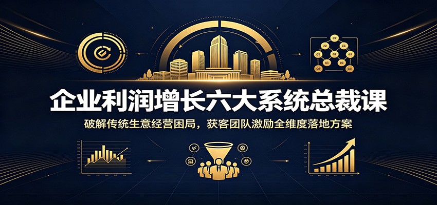企业利润增长六大系统总裁课：破解传统生意经营困局，获客团队激励全维度落地方案-云创网