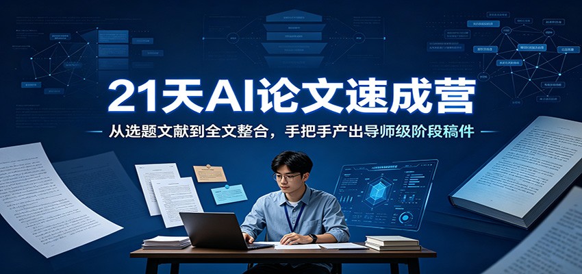 21天AI论文速成营：从选题文献到全文整合，手把手产出导师级阶段稿件-云创网