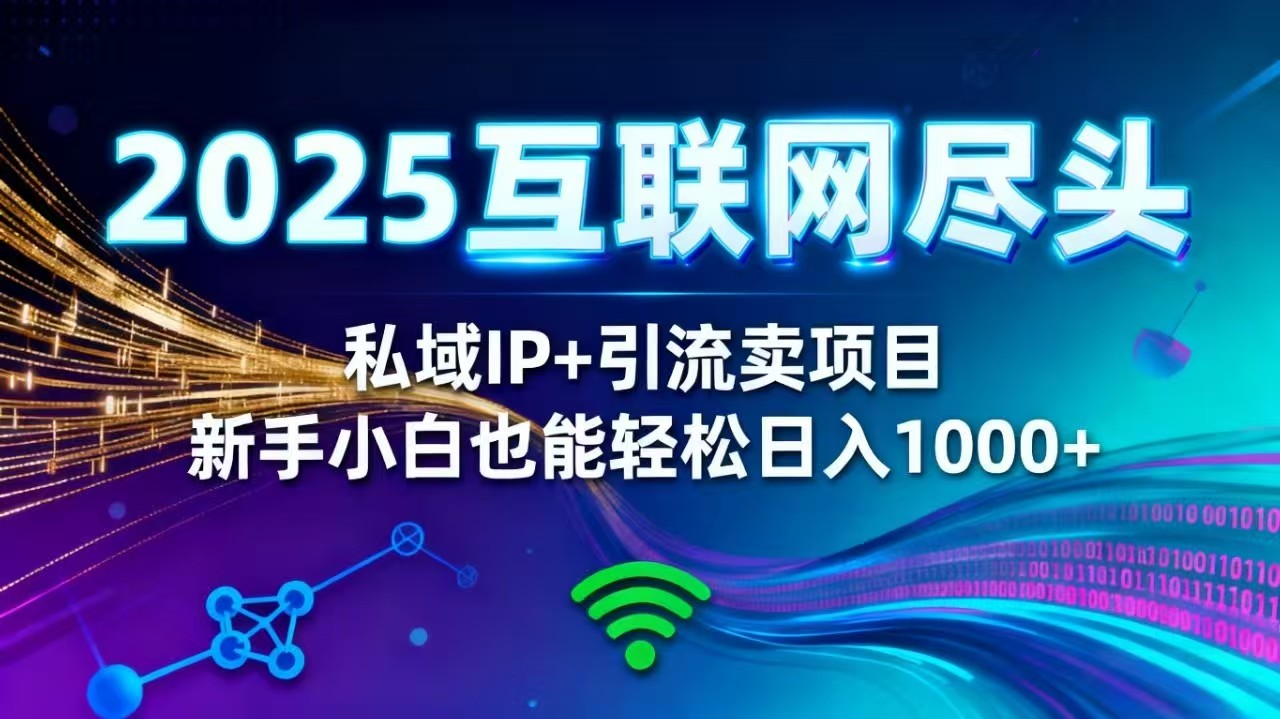 2025网创尽头王炸项目！私域 IP + 精准引流，新手小白在家躺赚日入 1000+-云创网