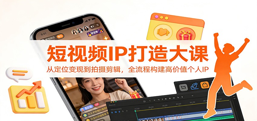 短视频IP打造大课：从定位变现到拍摄剪辑，全流程构建高价值个人IP-云创网