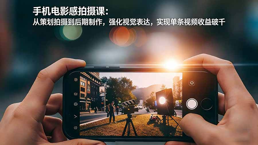 手机电影感拍摄课：从策划拍摄到后期制作，强化视觉表达，实现单条视频收益破千-云创网