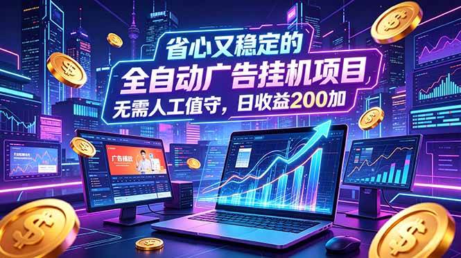 （18899期）全自动广告挂机项目，全程无需人工值守。稳定创收每日收益200+-云创网