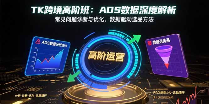 TK跨境高阶班：ADS数据深度解析，常见问题诊断与优化，数据驱动选品方法-云创网
