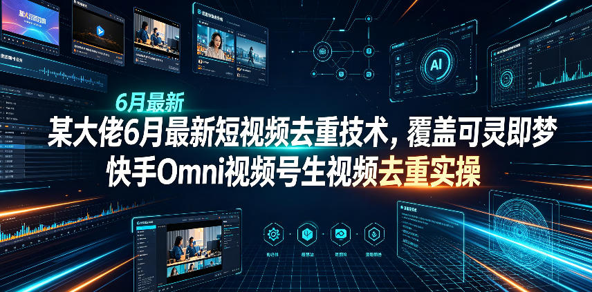 某大佬6月最新短视频去重技术，覆盖可灵即梦快手Omni视频号生视频去重实操-云创网