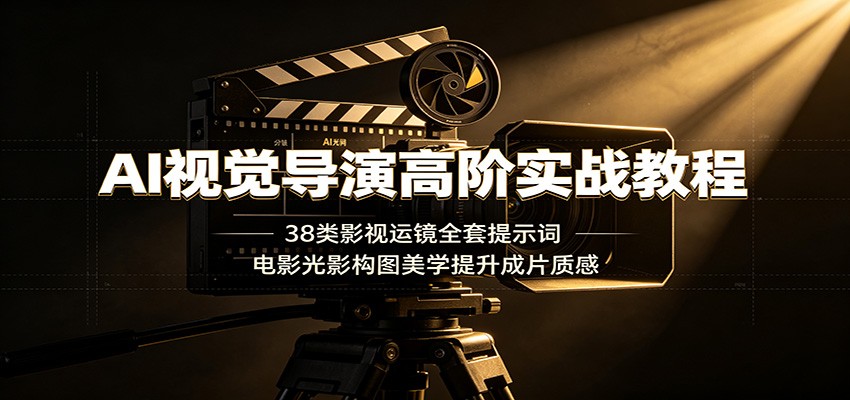 AI视觉导演高阶实战教程：38类影视运镜全套提示词，电影光影构图美学提升成片质感-云创网
