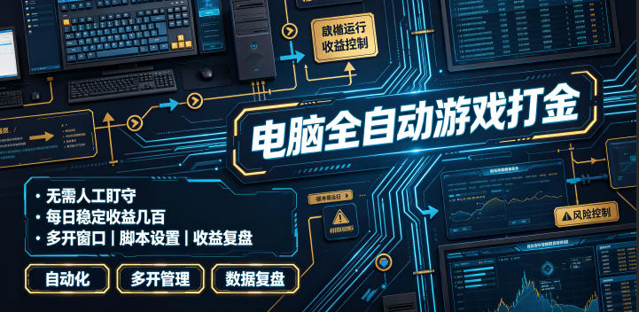 电脑全自动游戏打金，无需人工盯守，每日稳定收益几百！【揭秘】-云创网