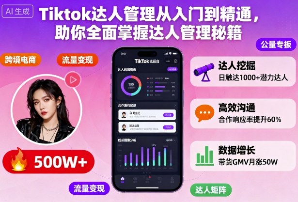Tiktok达人管理从入门到精通，助你全面掌握达人管理秘籍-云创网