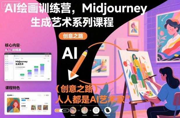 AI绘画训练营，Midjourney生成艺术系列课程，人人都是AI艺术家-云创网