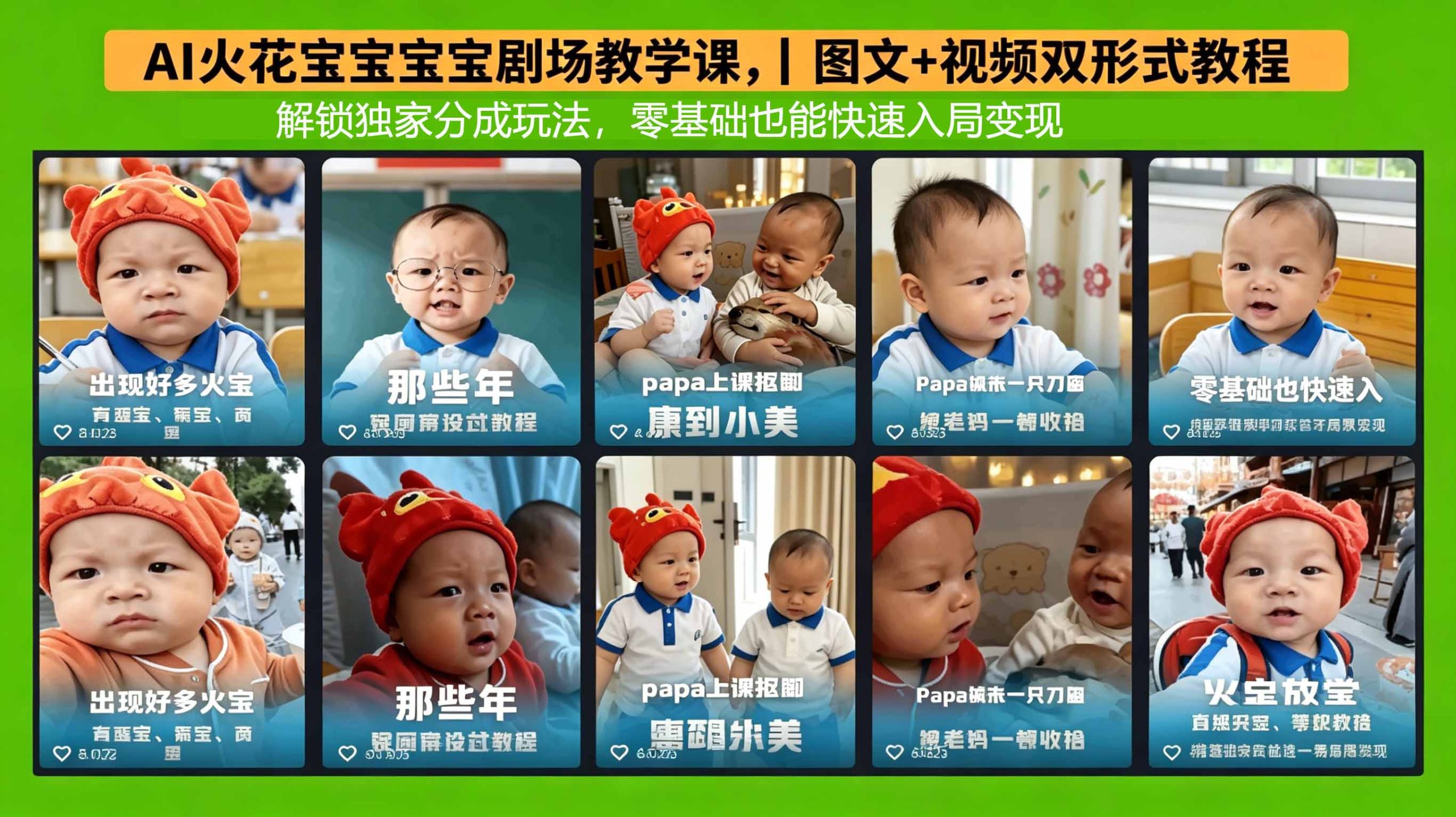 AI火花宝宝宝宝剧场教学课，图文+视频双形式教程，解锁独家分成玩法，零基础也能快速入局变现-云创网