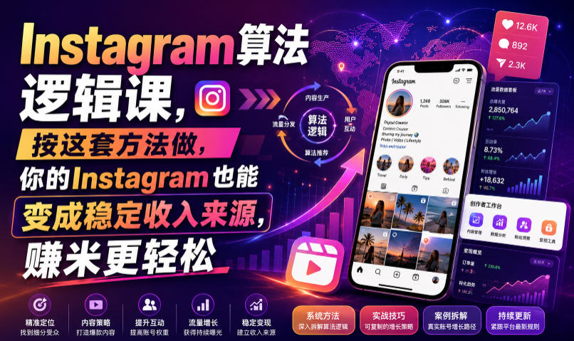 Instagram算法逻辑课，按这套方法做，你的Instagram也能变成稳定收入来源，賺米更轻松【原创双语字幕】-云创网