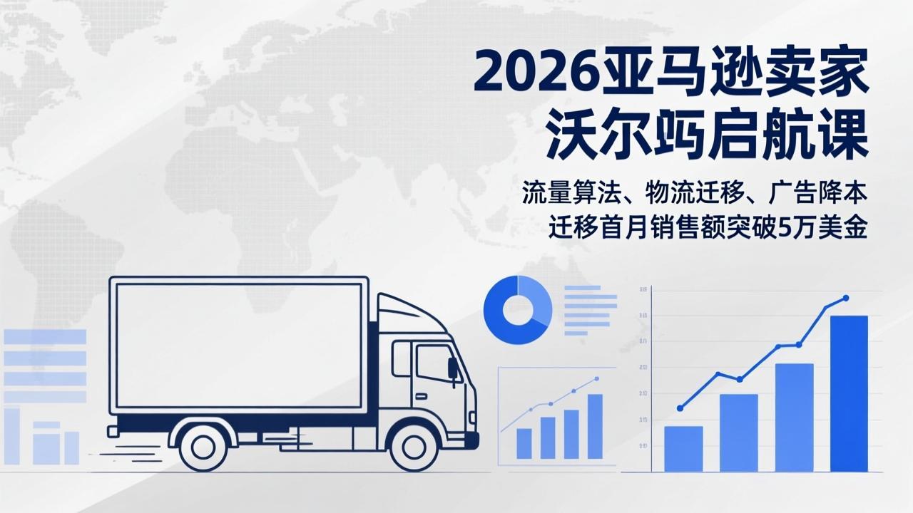 2026亚马逊卖家沃尔玛启航课，流量算法、物流迁移、广告降本，迁移首月销售额突破5万美金-云创网