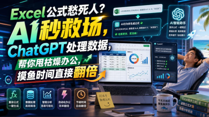 Excel公式愁死人？AI秒救场，ChatGPT处理数据，帮你甩枯燥办公，摸鱼时间直接翻倍【原创双语字幕】-云创网