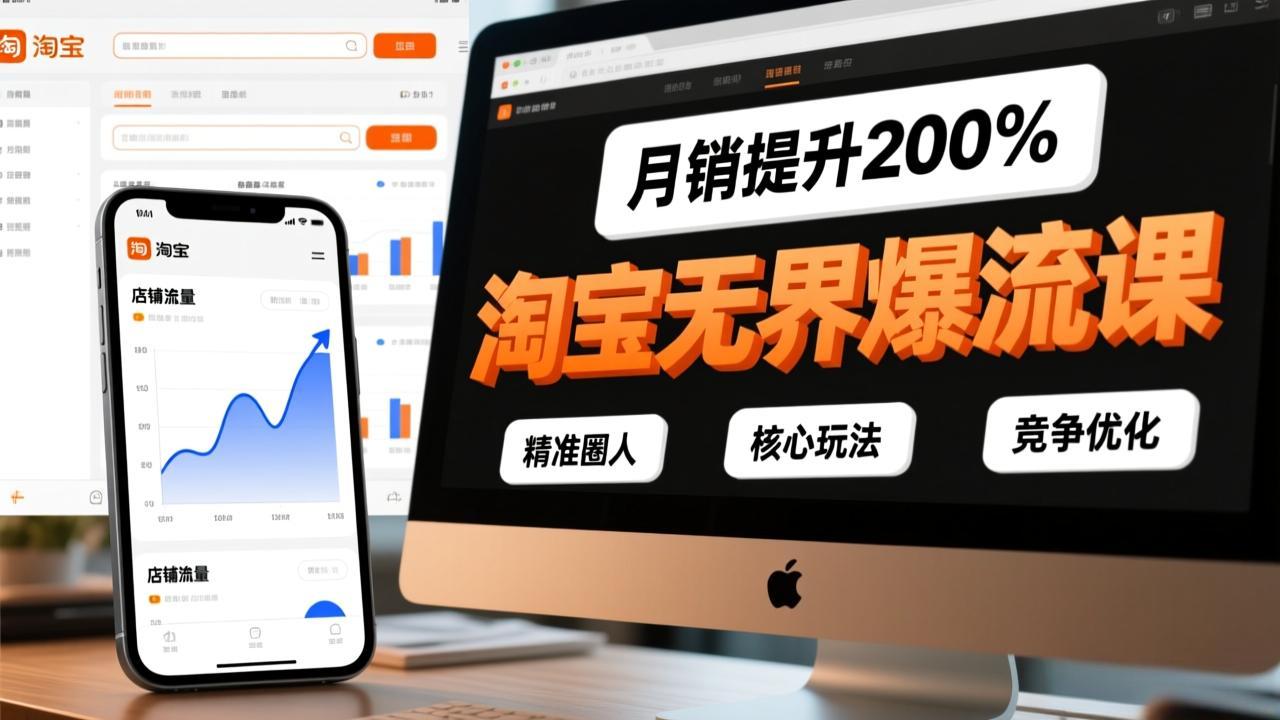 淘宝无界爆流课，精准圈人、核心玩法、竞争优化，快速引爆店铺流量，月销提升200%-云创网