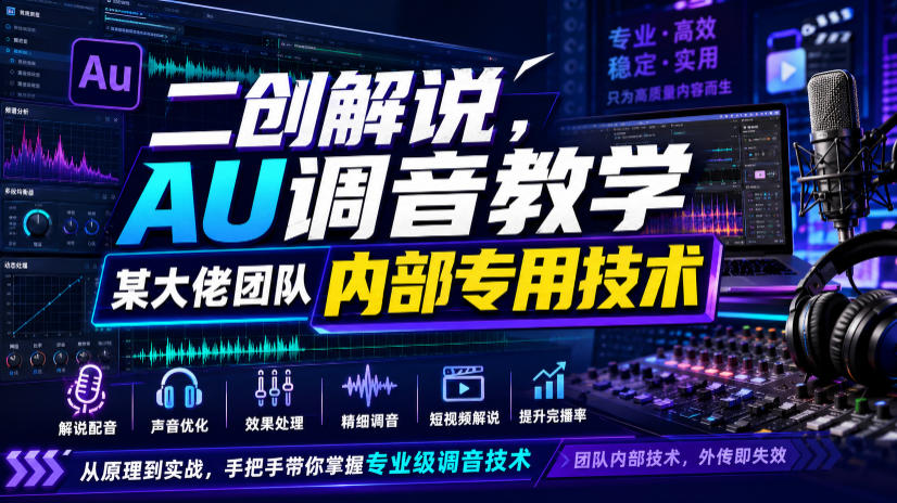 二创解说AU调音教学，某大佬团队内部专用技术-云创网