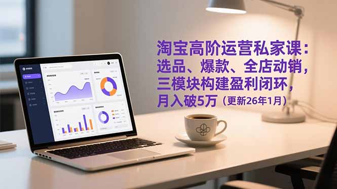 淘宝高阶运营私家课：选品、爆款、全店动销，三模块构建盈利闭环，月入破5万(更新26年1月-云创网