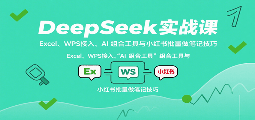 DeepSeek实战课：Excel、WPS接入、AI 组合工具与小红书批量做笔记技巧-云创网