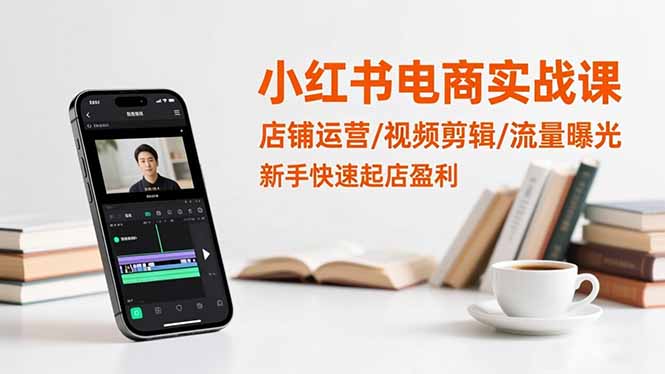 小红书电商实战课：店铺运营/视频剪辑/流量曝光，新手快速起店盈利-云创网